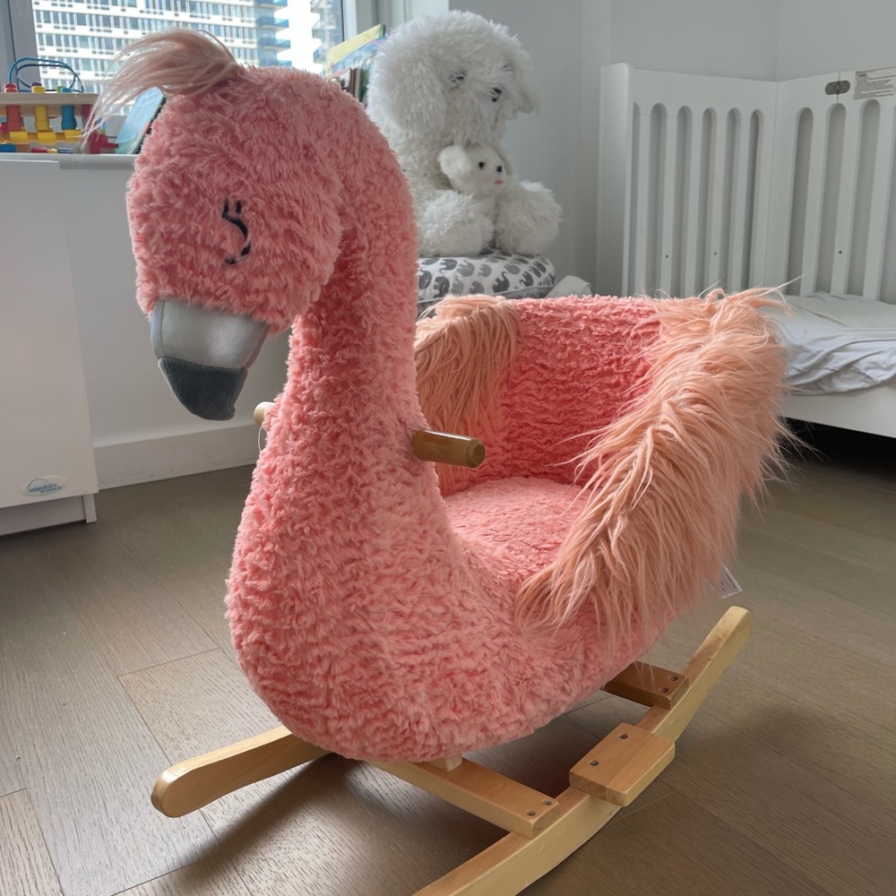 Pottery Barn pink flamingo rocking chair toddler